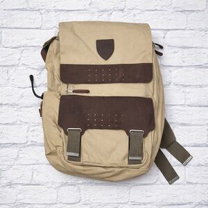 Columbia Backpack – Tan & Brown | Laptop Sleeve | Travel / Hiking / School